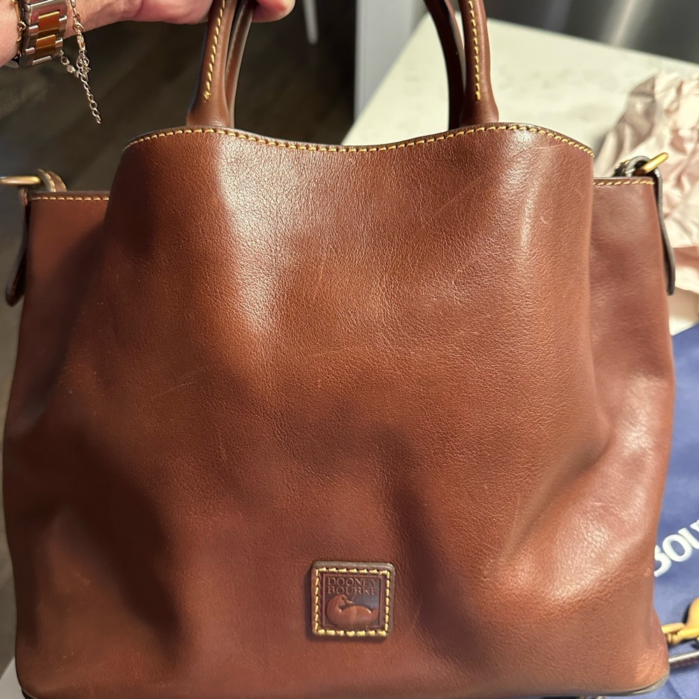 Dooney & Bourke Florentine leather Barlow Satchel Crossbody handbag purse - Picture 5 of 13